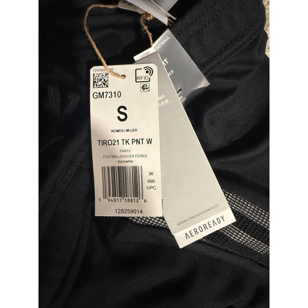 Adidas Womens Tracksuit Aeroready Track Jacket Med & Pants Small Set Black - Picture 12 of 16